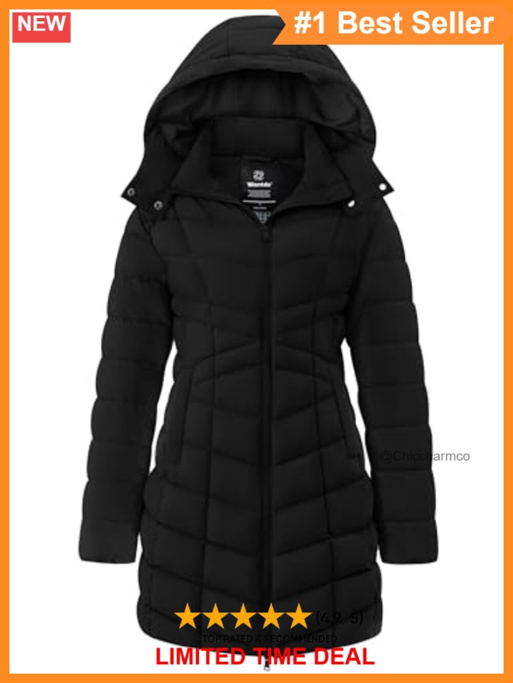 Wantdo Women's Puffer Jacket Long Winter Coat Quilted